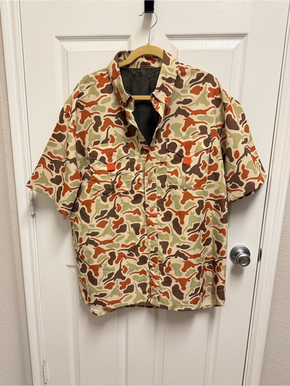 Amigo Provisions Co. Camo Longhorn Button Down Fishing Shirt